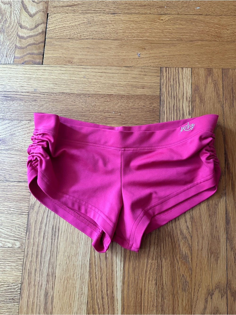 Mika Yoga Wear Hot Pink Ruched Side Athletic Shorts